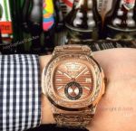 New Copy Patek Philippe Nautilus Rose Gold Tattoo Wristwatch